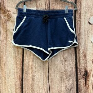 Navy Blue Athletic Shorts with White Trim